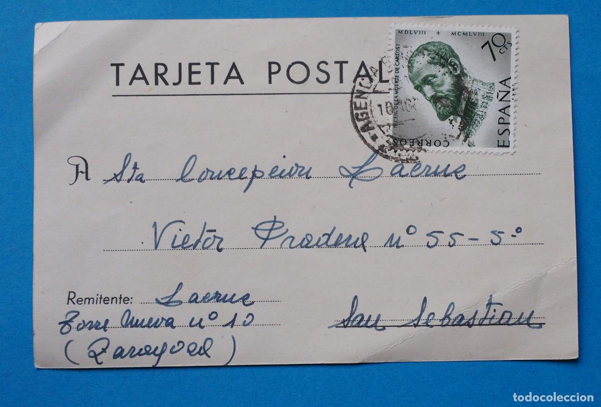 Postales: TARJETA POSTAL CIRCULADA. ZARAGOZA- SAN SEBASTIAN . A&Ntilde;O 1959