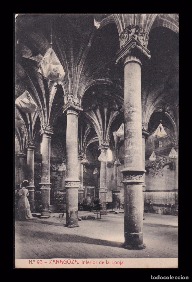 Postales: Antigua Postal Zaragoza Interior de La Lonja - Foto 1