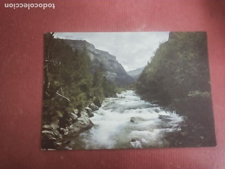 Postales: POSTAL N&ordm; 42 PARQUE NACIONAL DE ORDESA PIRINEO ARAGONES. RIO ARAZAS PUENTE BRIET.EDICIONES SICILIA.