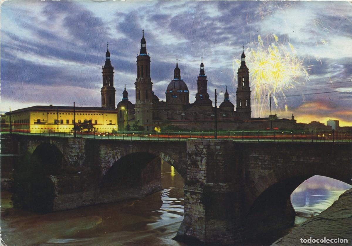 Postales: N&ordm; 101-ZARAGOZA. Bas&iacute;lica del Pilar y Puente de Piedra. Escrita en 1968. ED. C. JOSAN