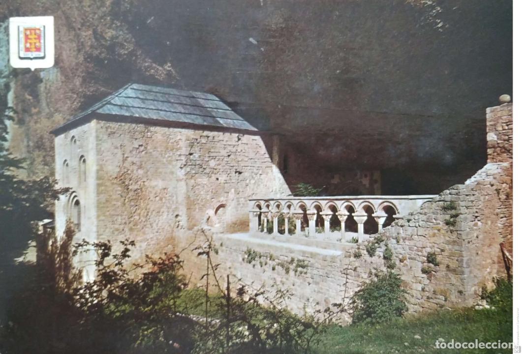 Postkarten: San Juan de la Pe&ntilde;a. 1699 Monasterio viejo. Escudo de Oro. Usada con sello. Color