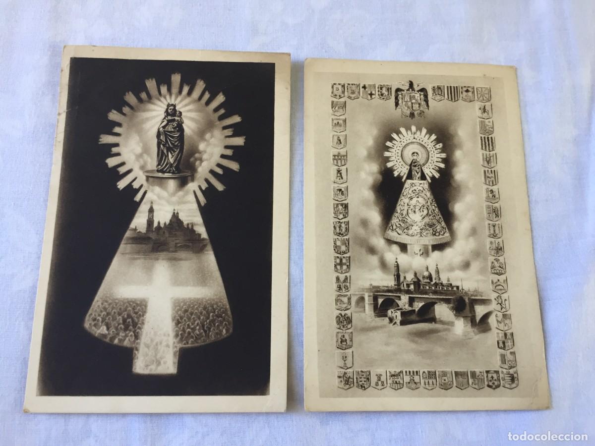 Postales: 2 BONITAS POSTALES DE LA VIRGEN DEL PILAR SIN CIRCULAR