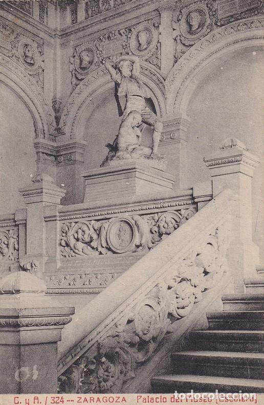 Postales: C. y A. 324 Zaragoza - Palacio del Museo ( Escalera ) - Foto 1