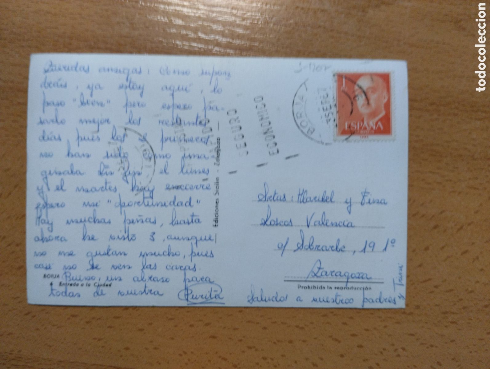 Postales: BORJA ZARAGOZA. ENTRADA A LA CIUDAD. - Foto 2