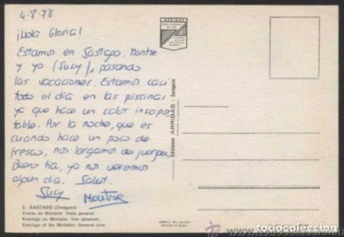Postales: Sastago. *Ermita de Montelor...* Escrita. - Foto 2