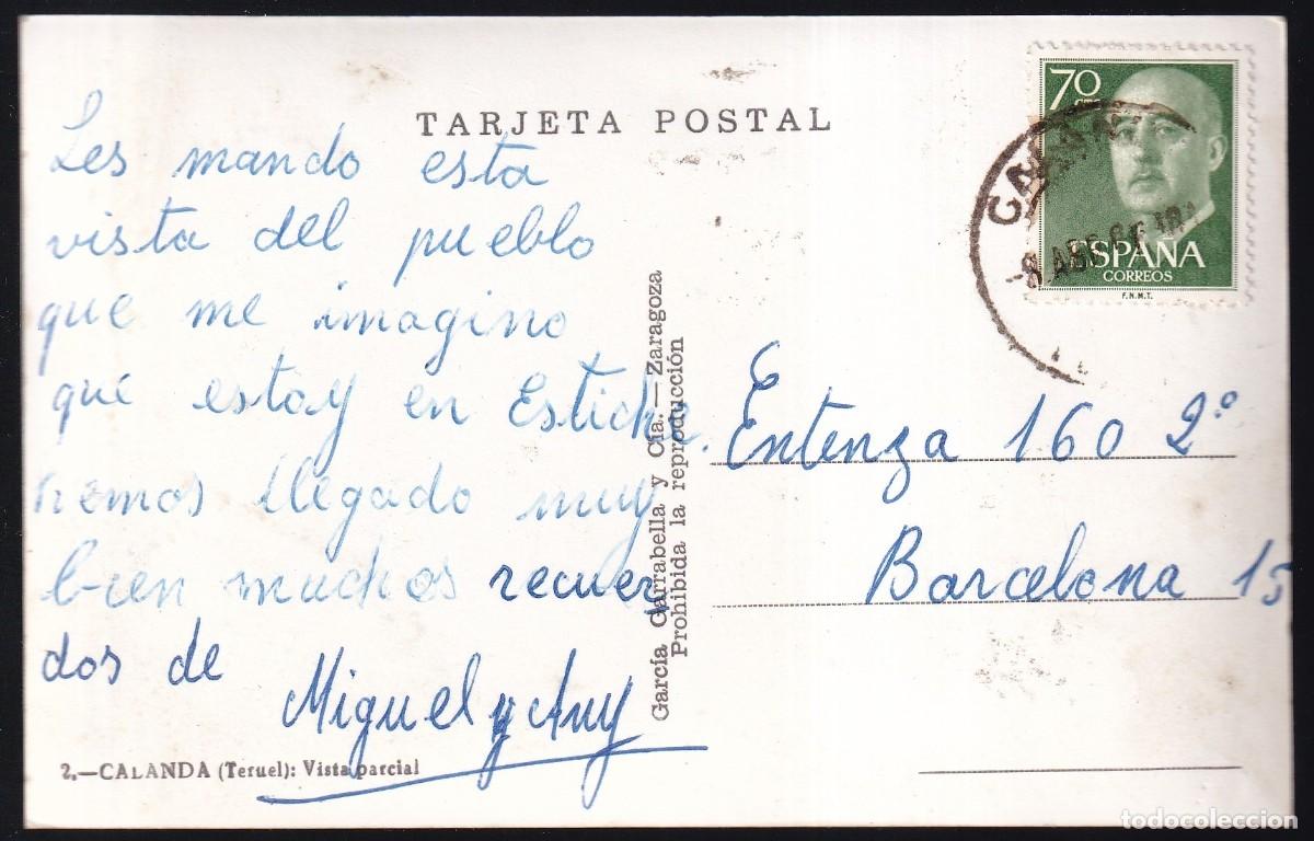 Postales: Calanda. *Vista parcial* Circulada 1966. - Foto 2