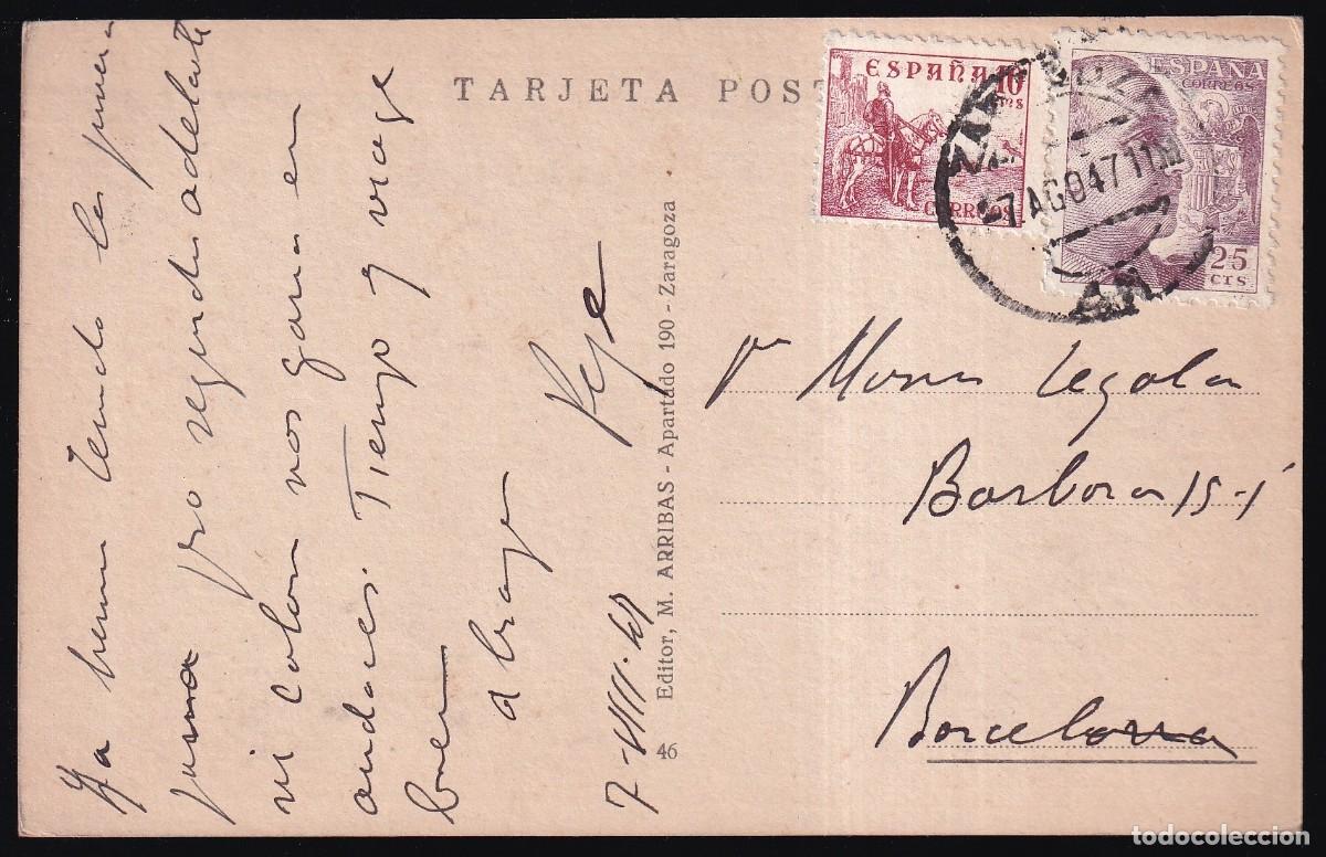 Postales: Zaragoza. *Paisaje* Circulada 1947. - Foto 2