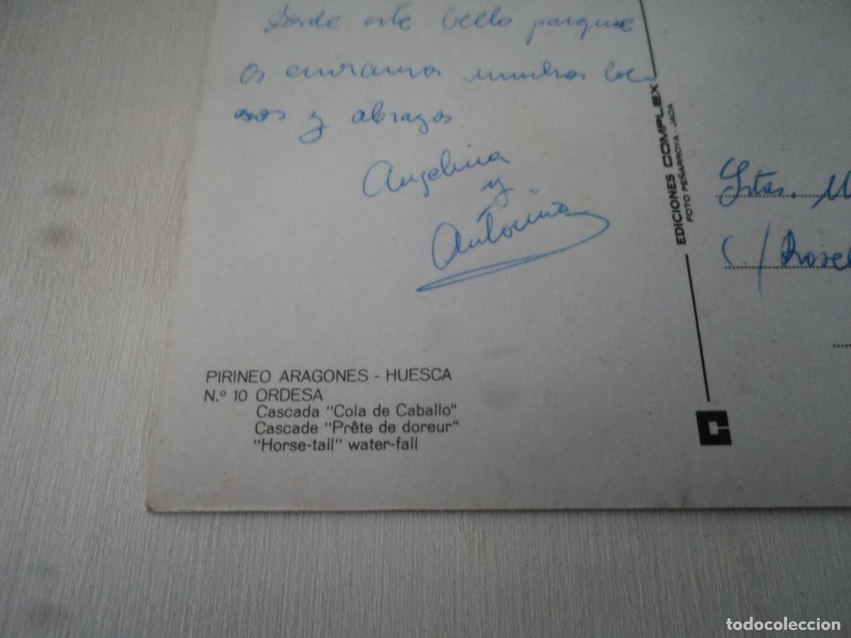 Postales: 10 ordesa, cascada cola del caballo, ed. complex, circulada 1967 - Foto 2