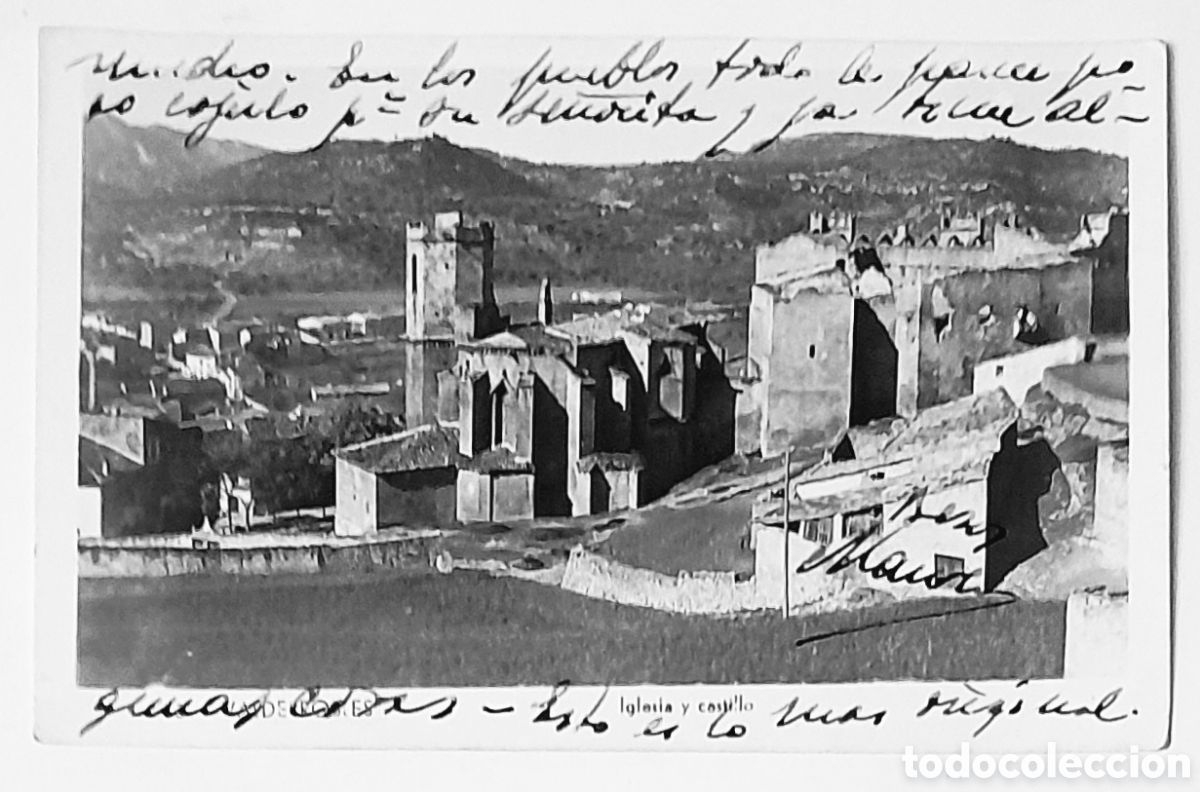 Postales: 13 VALDERROBLES. Iglesia y Castillo. Circa: 1938 - Foto 1