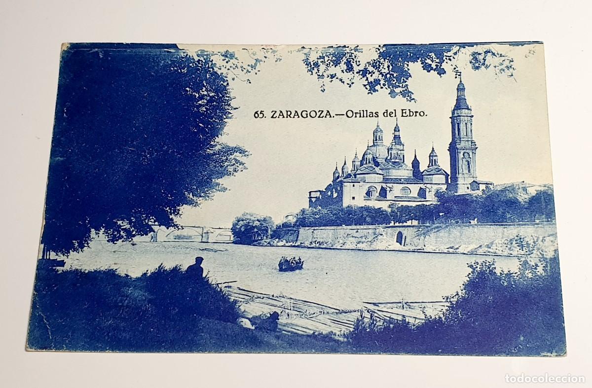 Postales: ZARAGOZA *** ORILLAS DEL EBRO - Foto 1