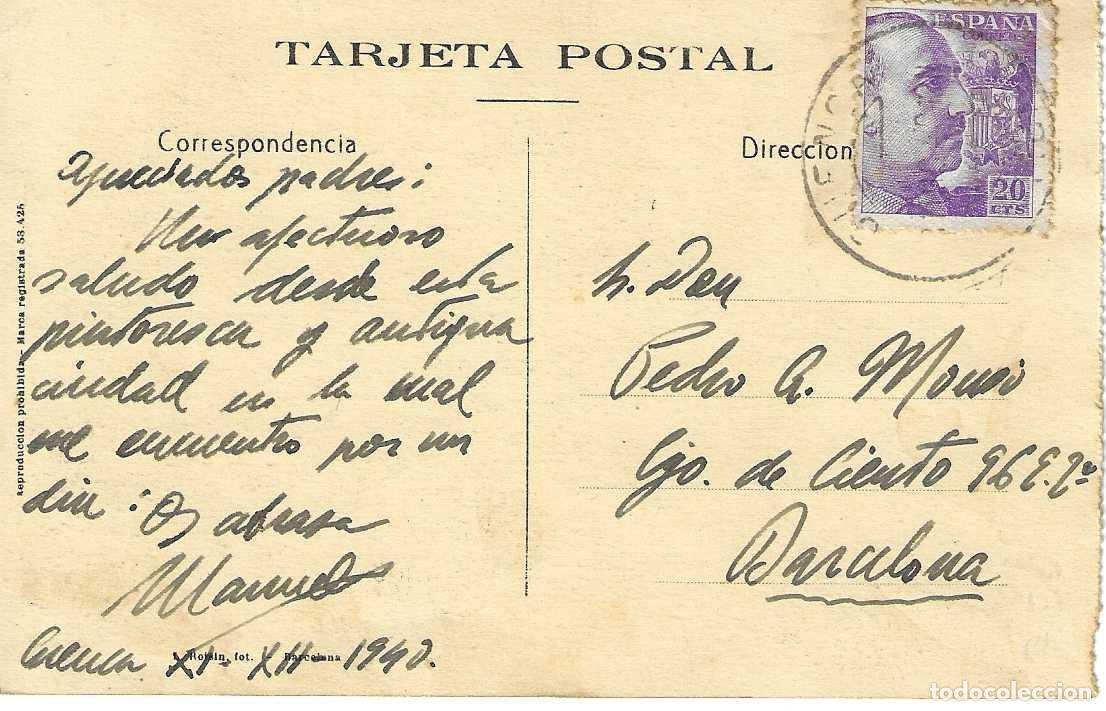 Postales: CIUDAD ENCANTADA (CUENCA) - PASTORES - CIRCULADA 1940 - Foto 2