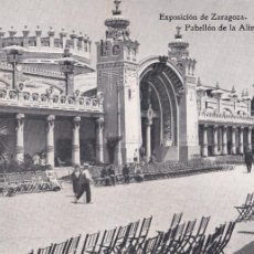 Postales: EXPOSICIÓN DE ZARAGOZA, PABELLÓN DE LA ALIMENTACIÓN. ED. IMPRENTA ALEMANA, MADRID. SIN CIRCULAR