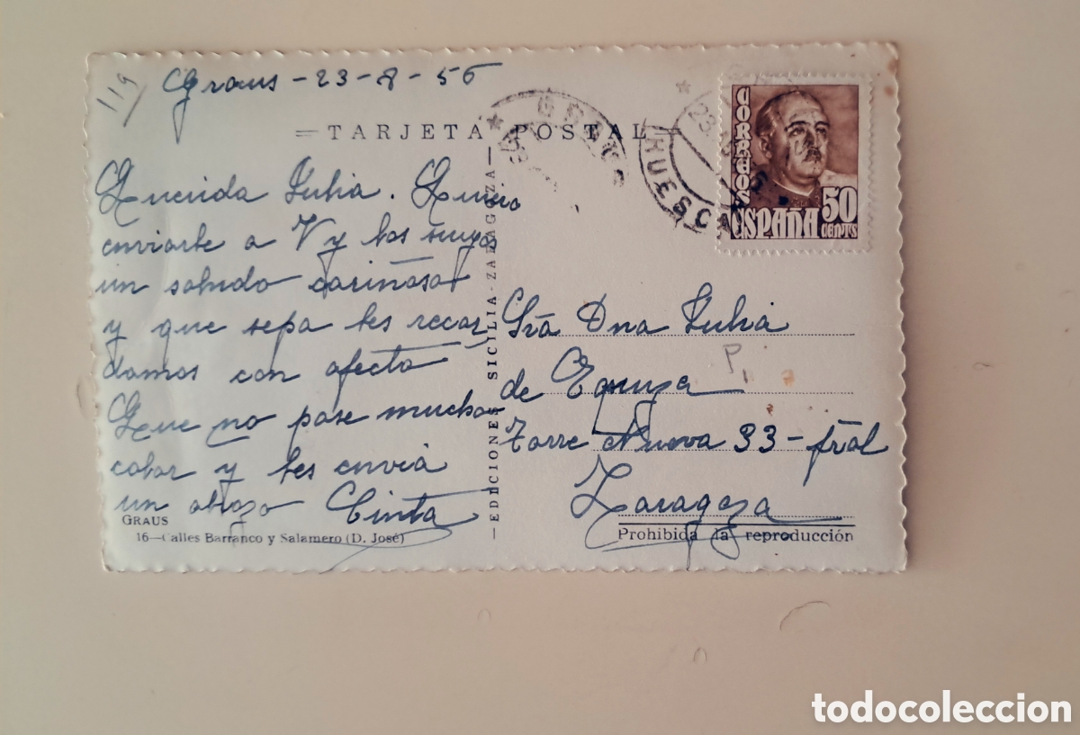 Postales: Postal Graus,Calles Barranco y Salamero - Foto 3