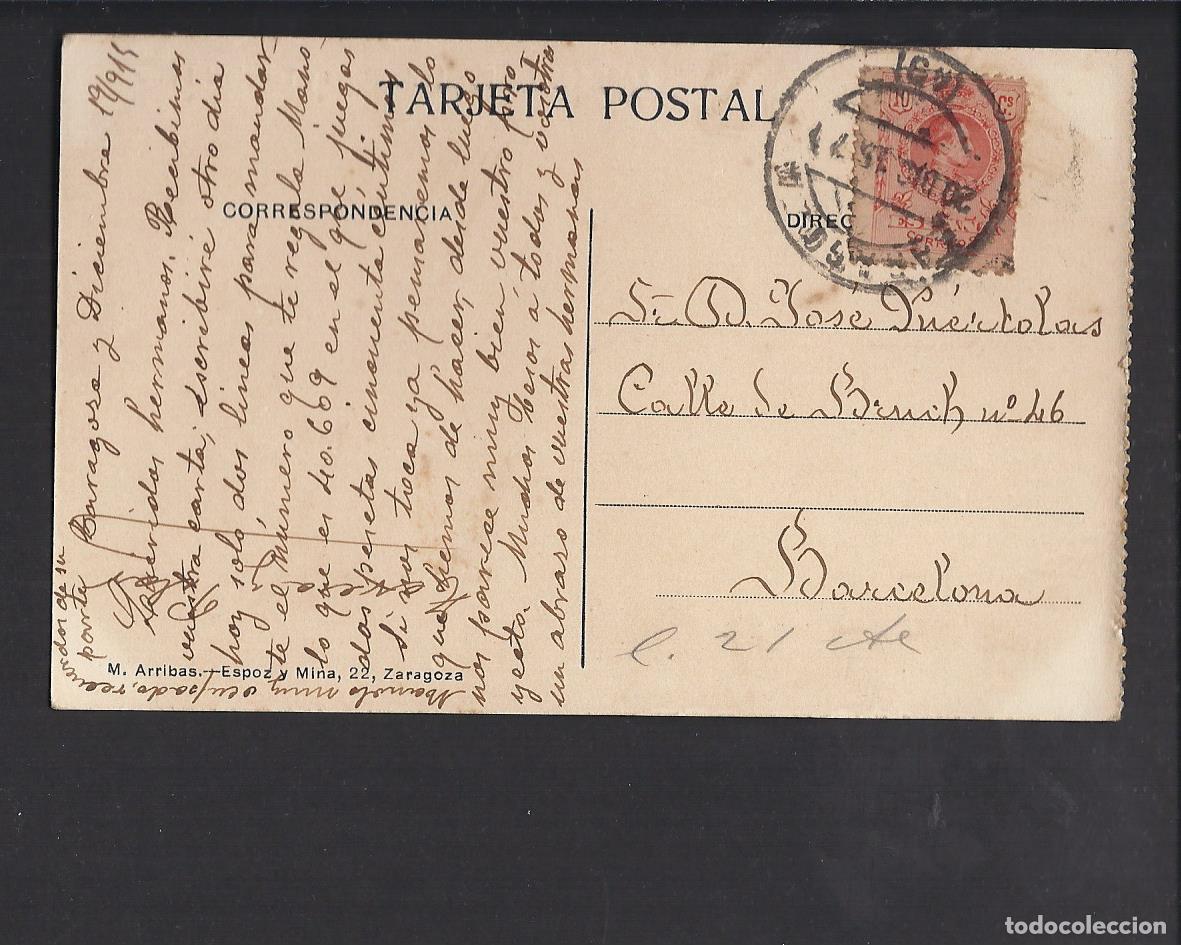 Postales: Antigua postal de Zaragoza. 1914. - Foto 2