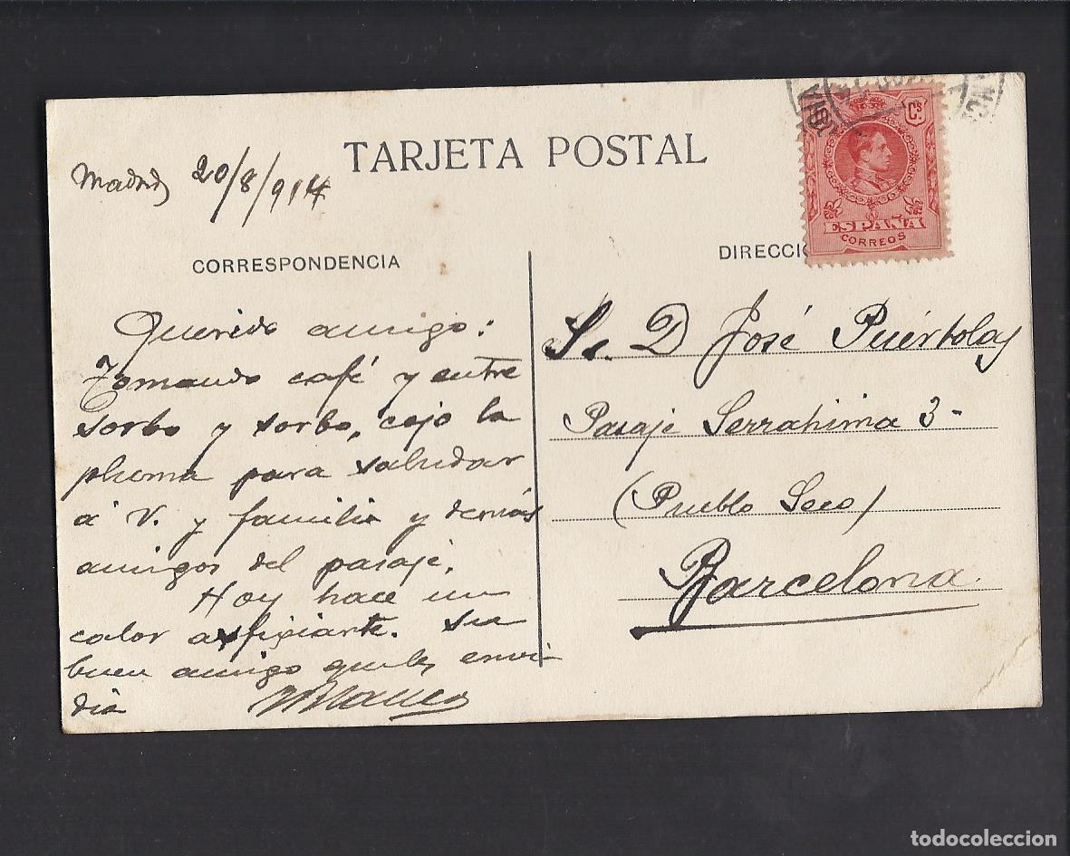 Postales: Antigua postal de Madrid. Puerta del sol . 1914. - Foto 2