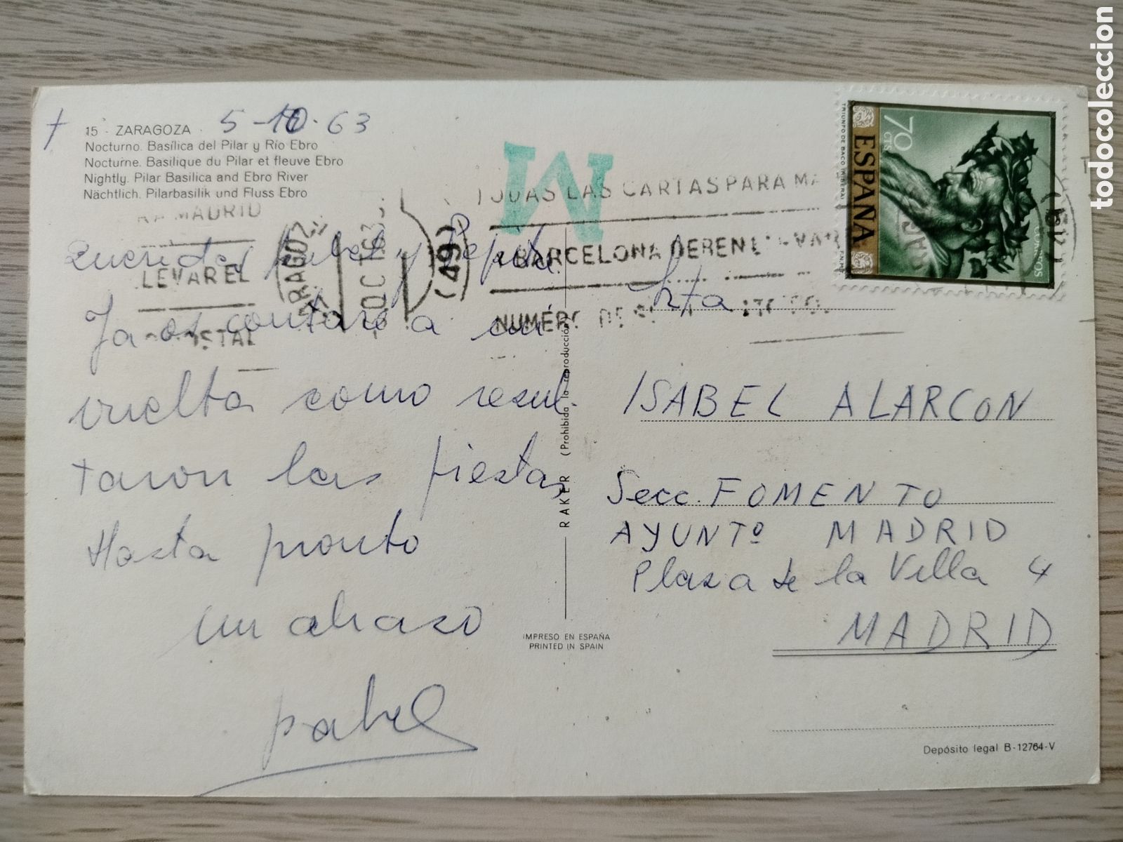 Postales: POSTAL ZARAGOZA 15. EDICIONES RAKER - Foto 2