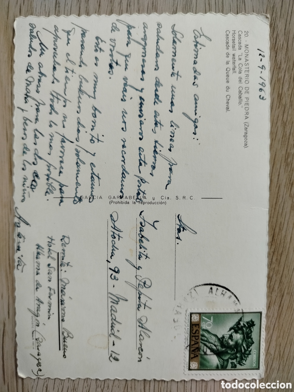 Postales: POSTAL MONASTERIO DE PIEDRA - Foto 2