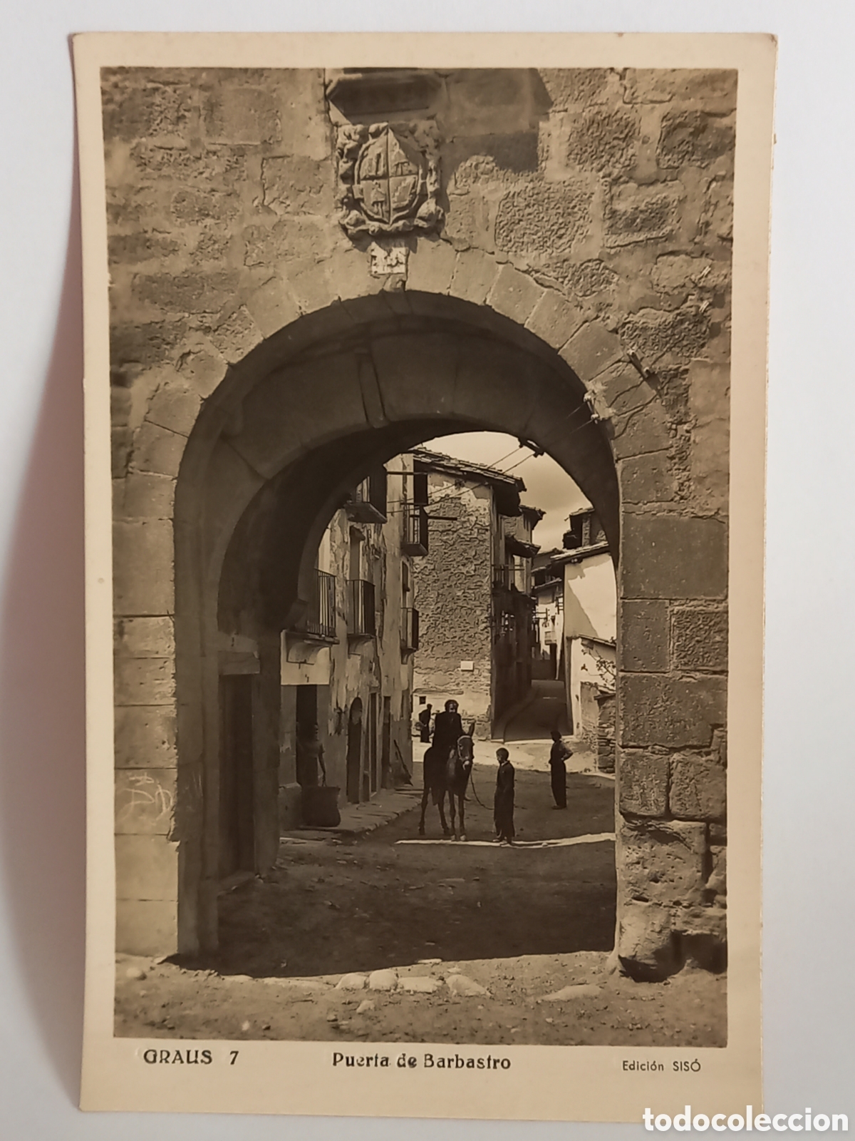 Postales: Postal GRAUS. Puerta de Barbastro - Foto 1