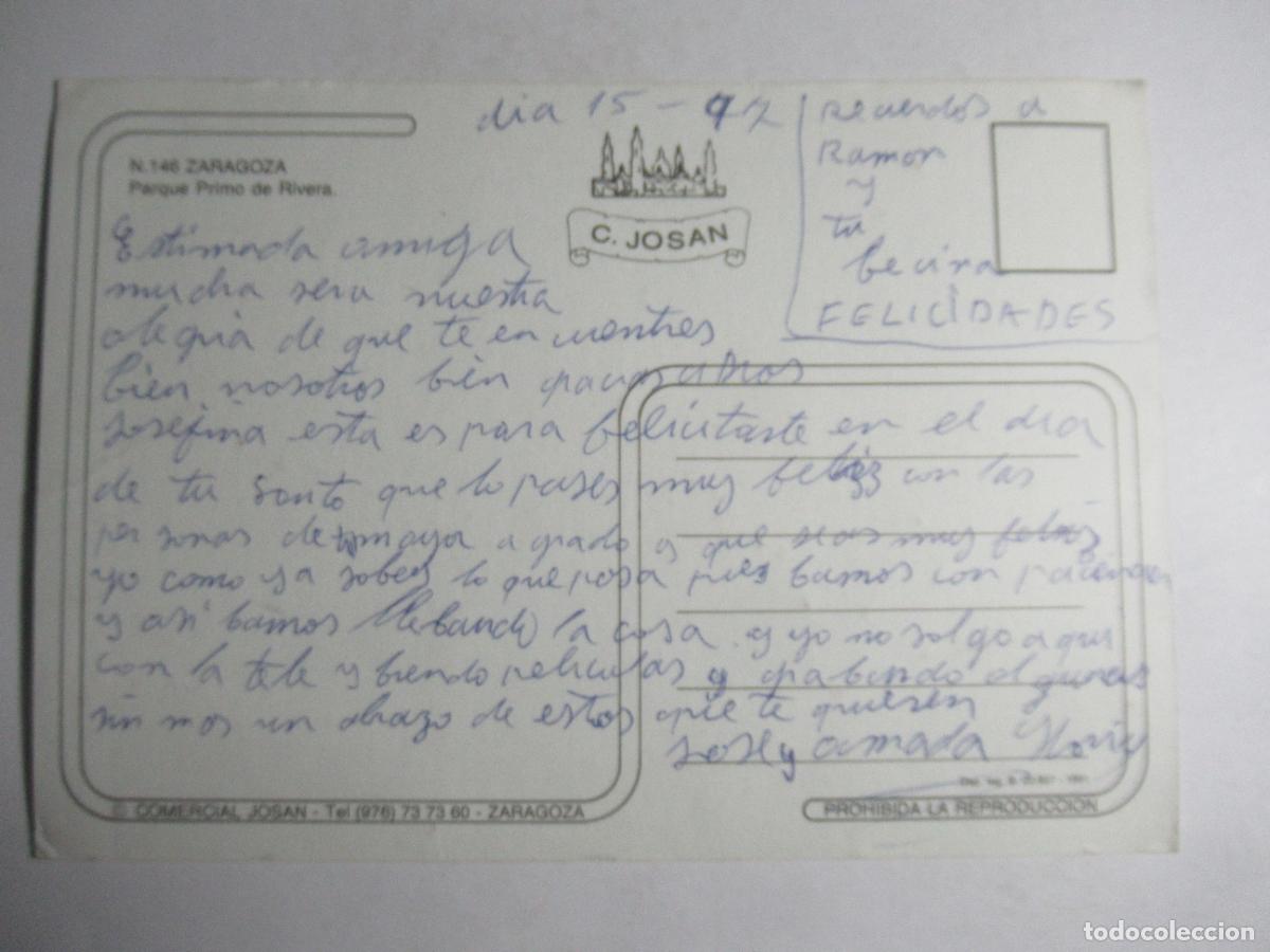 Postales: Zaragoza - Parque Primo de Rivera - Foto 2