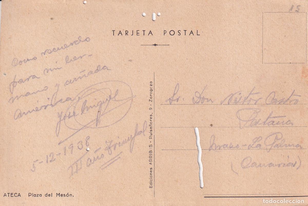 Postales: ZARAGOZA ATECA PLAZA SEL MESON - Foto 2