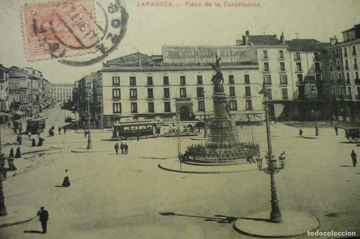 Postales: postal zaragoza.-pl.constitucion circulada cm - Foto 1