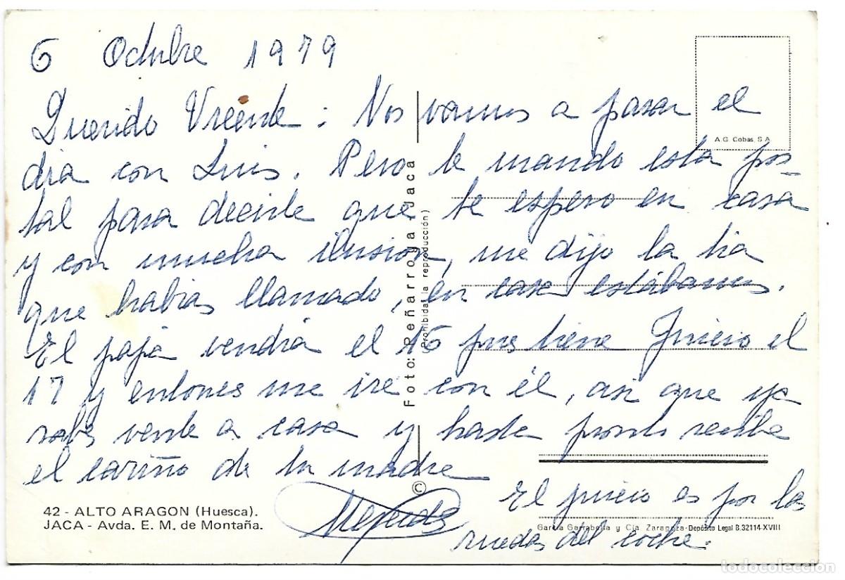 Postales: AVDA. E. M. DE MONTA&Ntilde;A.- JACA - HUESCA - Foto 2