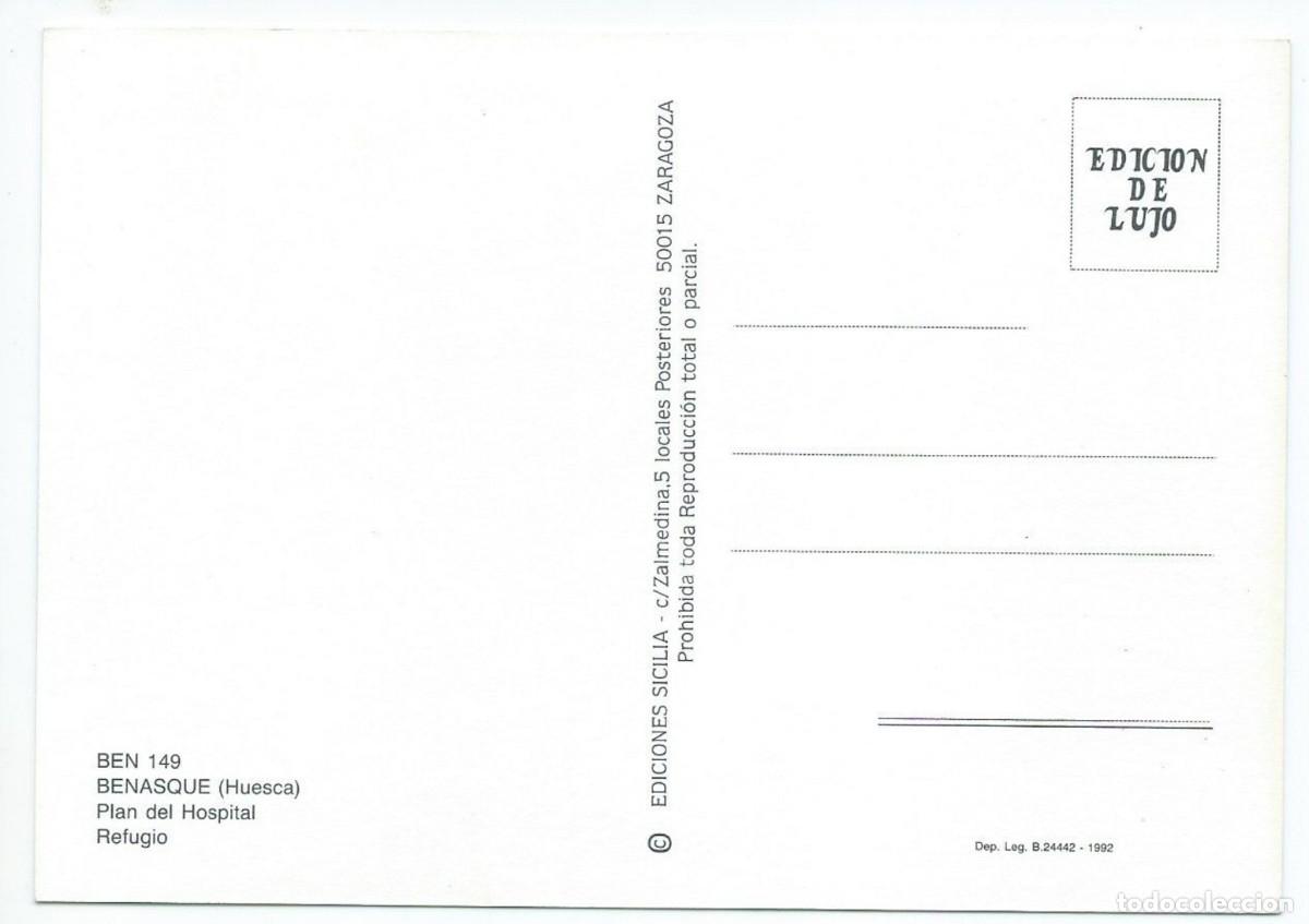 Postales: PLAN DEL HOSPITAL, REFUGIO.- BENASQUE - HUESCA - Foto 2