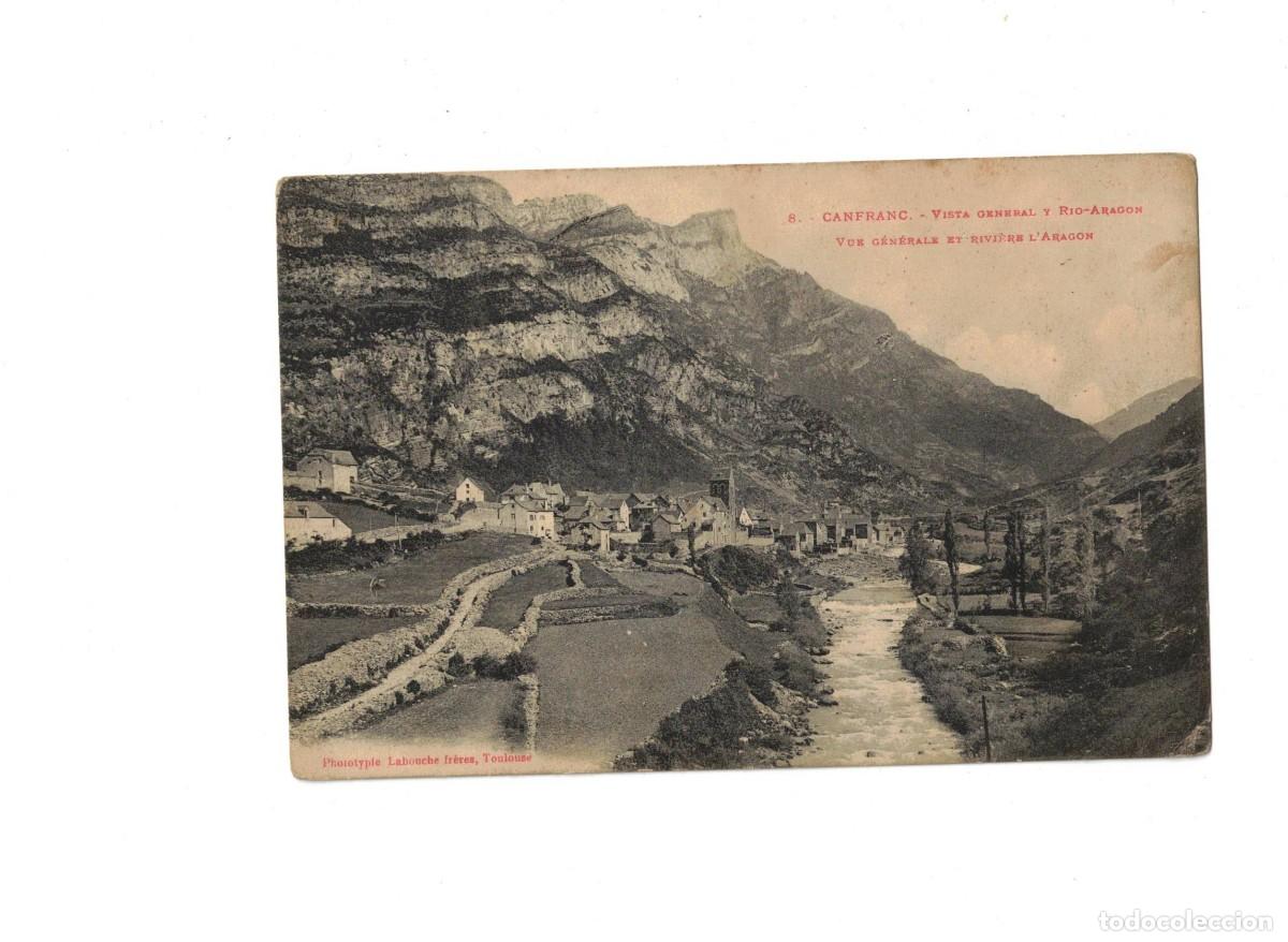 Postales: CANFRANC. 8 VISTA GENERAL Y RIO - Foto 1