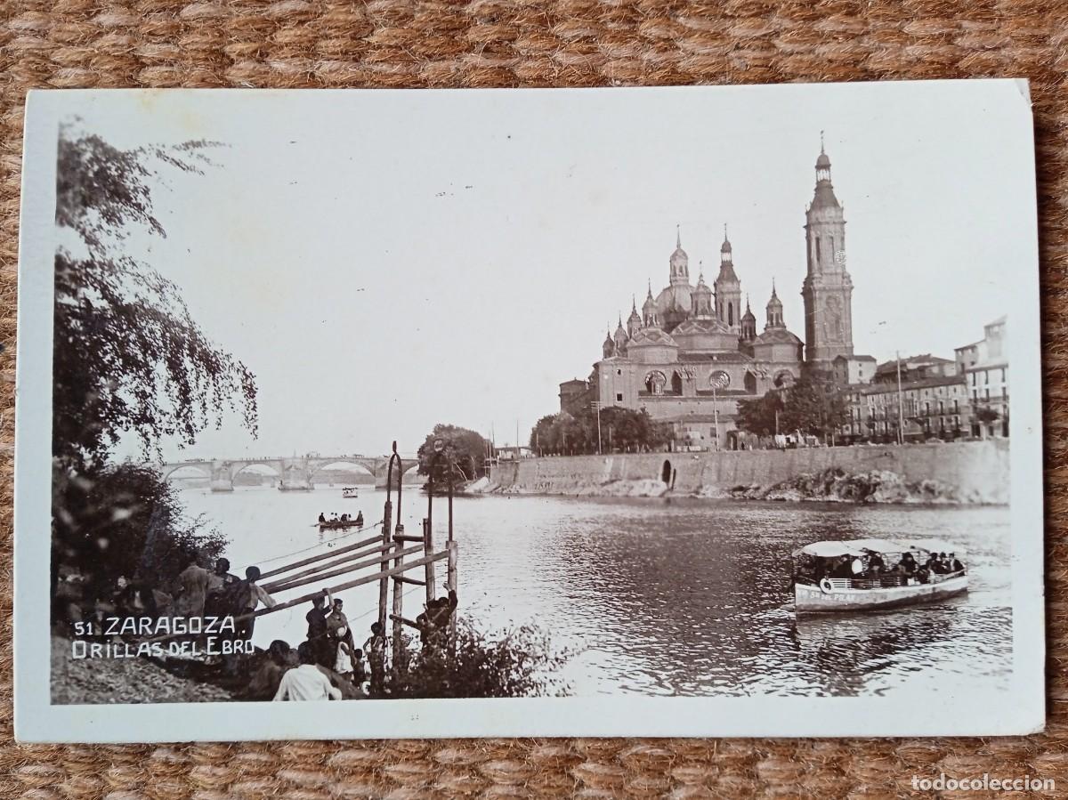 Postales: ZARAGOZA - ORILLAS DEL EBRO - Foto 1