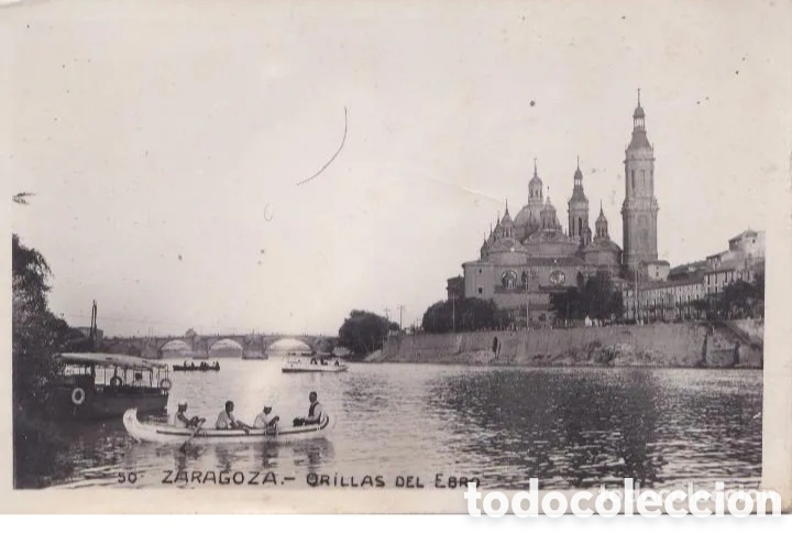 Postales: ZARAGOZA - ORILLAS DEL EBRO - Foto 1