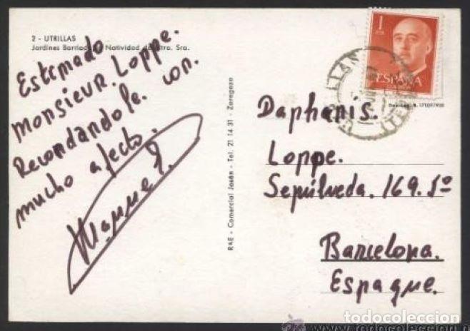 Postales: Utrillas *Jardines...* Ed. RAE - Com. Josan n&ordm; 2. Circulada. - Foto 2