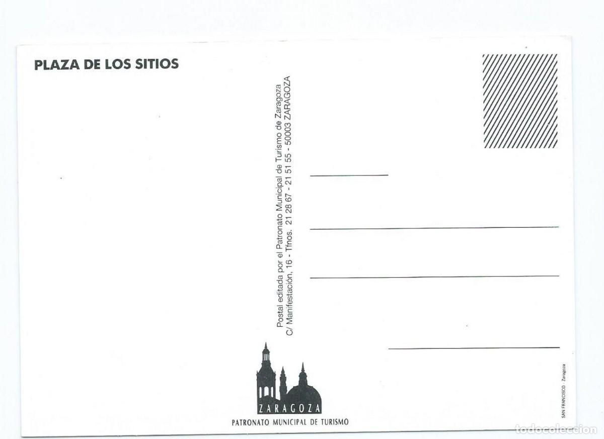 Postales: PLAZA DE LOS SITIOS.- ZARAGOZA - Foto 2