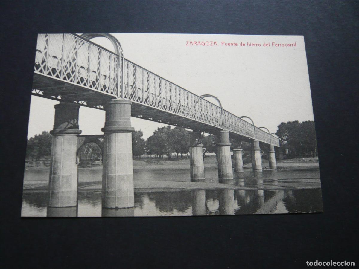 Postales: ZARAGOZA PUENTE DEL FERROCARRIL SOBRE EL EBRO - Foto 1