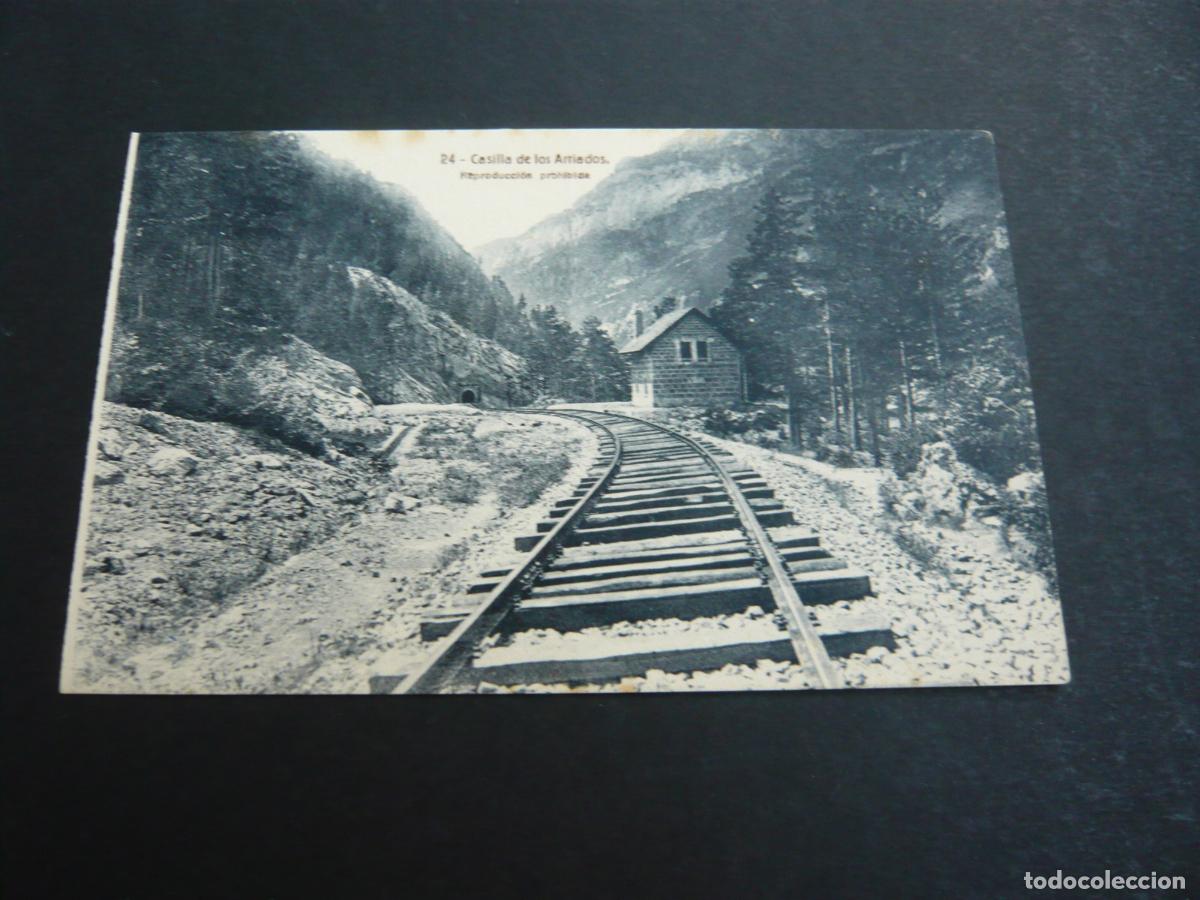Postales: HUESCA FERROCARRIL CASILLA DE LOS ARRIADOS - Foto 1