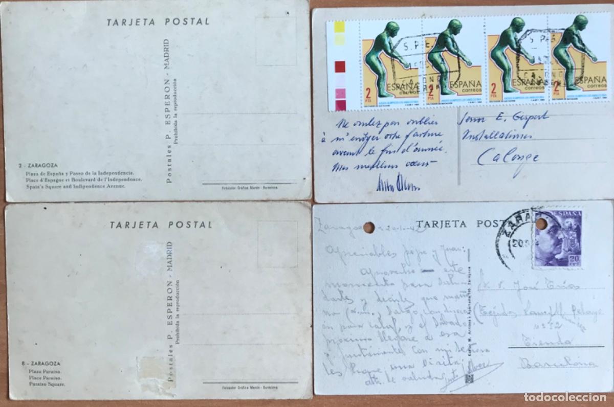 Postales: Lote de 4 postales de Zaragoza - Foto 2