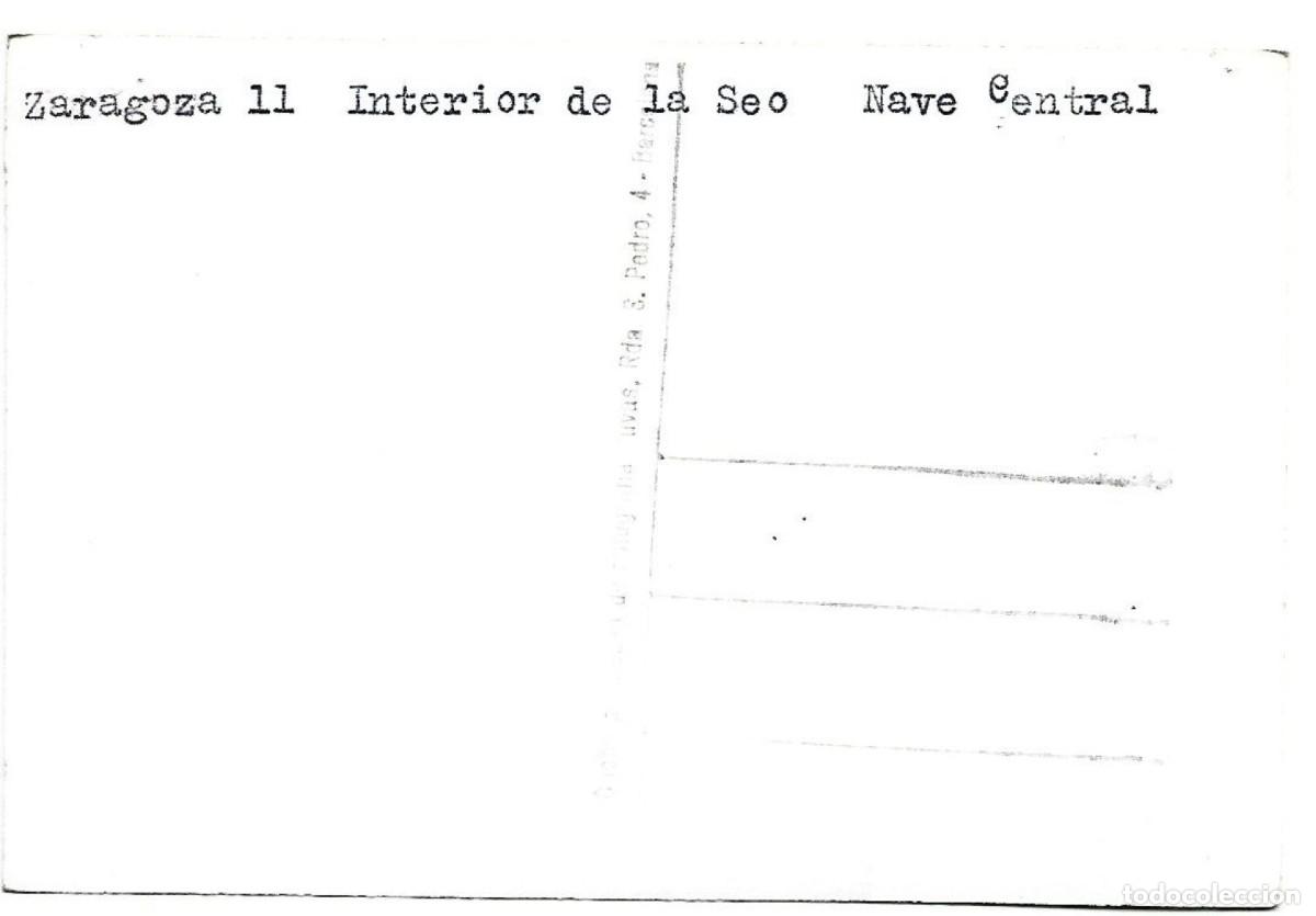 Postales: INTERIOR DE LA SEO, NAVE CENTRAL.- ZARAGOZA - Foto 2