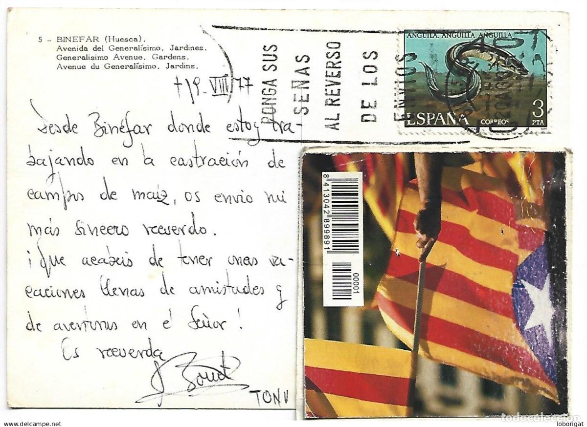 Postales: AVENIDA DEL GENERALISIMO. JARDINES.- BINEFAR / HUESCA - Foto 2
