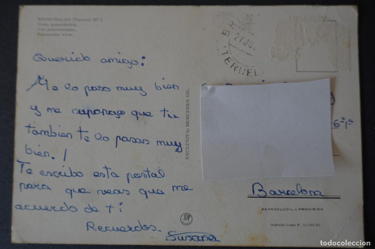 Postales: Bronchales (Teruel), postal circulada. Editada el a&ntilde;o 1972 - Foto 2