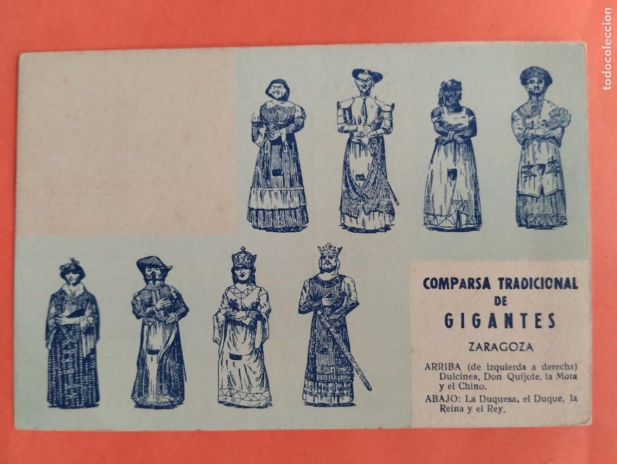 Postales: ZARAGOZA. COMPARSA TRADICIONAL DE GIGANTES. - Foto 1