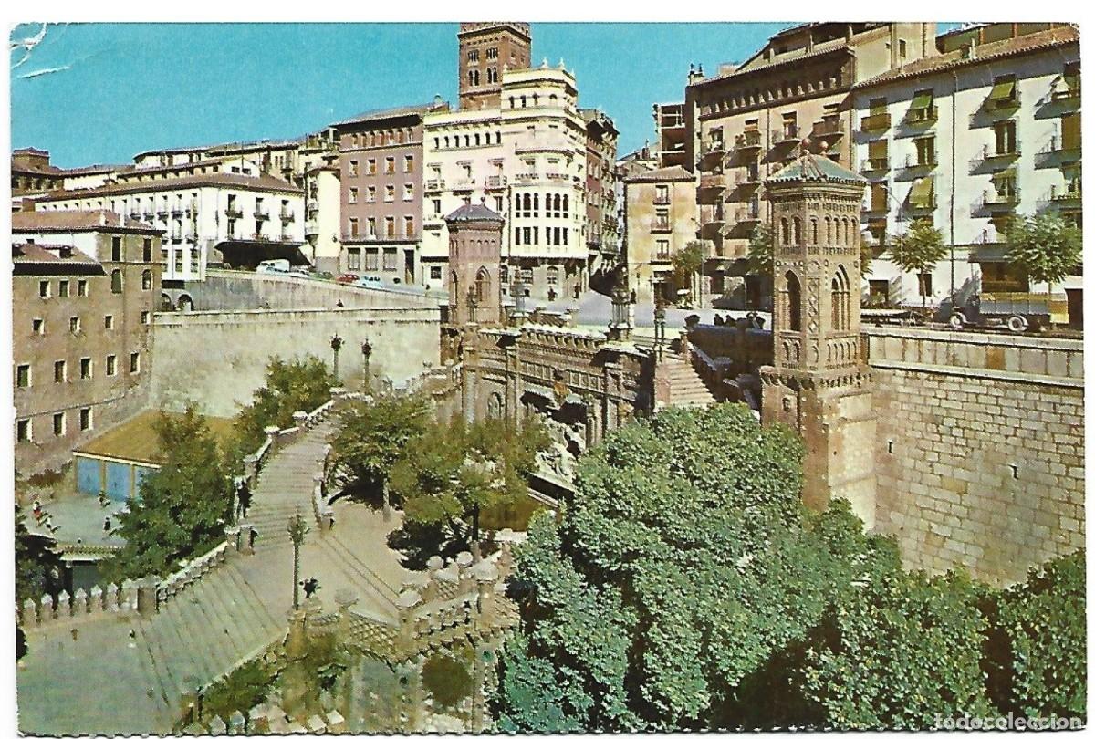 Postales: ESCALINATAS Y MONUMENTO A LOS AMANTES.- TERUEL - Foto 1