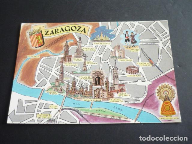 Postales: ZARAGOZA PLANO CIUDAD POSTAL - Foto 1