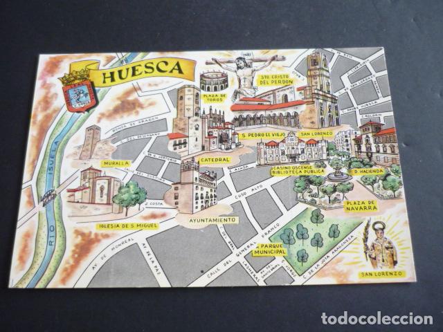 Postales: HUESCA PLANO CIUDAD POSTAL - Foto 1
