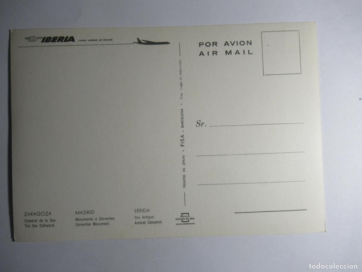 Postales: Zaragoza / Madrid / L&eacute;rida - Iberia - Foto 2