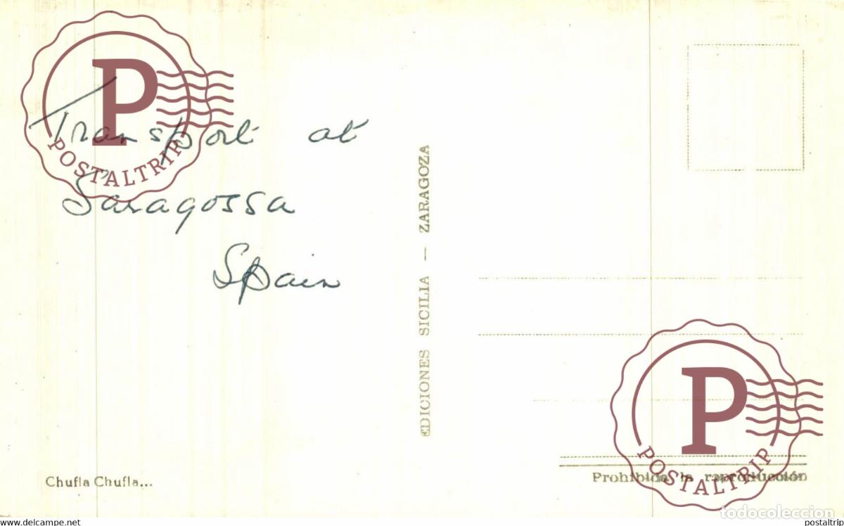 Postales: TRANSPORTE ZARAGOZA CHUFLA CHUFLA - Foto 2