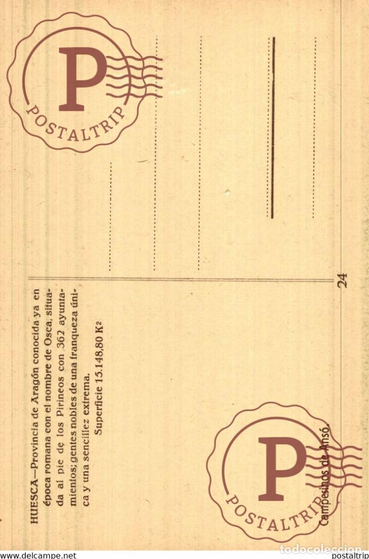 Postales: HUESCA. CAMPESINOS DE ANSO. - Foto 2