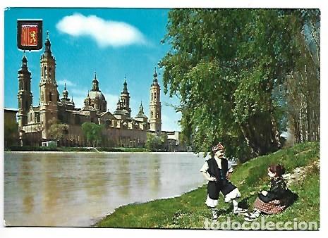 Postales: BASILICA DEL PILAR. RIO EBRO.- ZARAGOZA - Foto 1