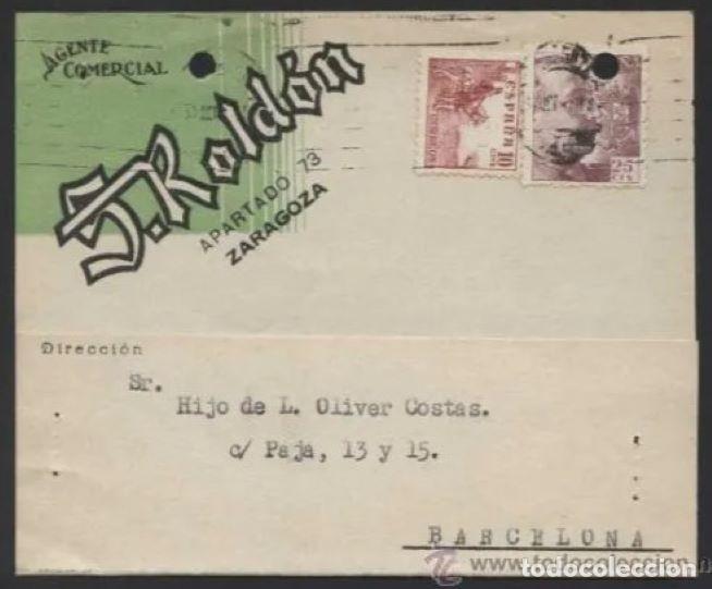 Cartoline: Zaragoza. TP comercial *S. Rold&oacute;n*. Circulada 1947.
