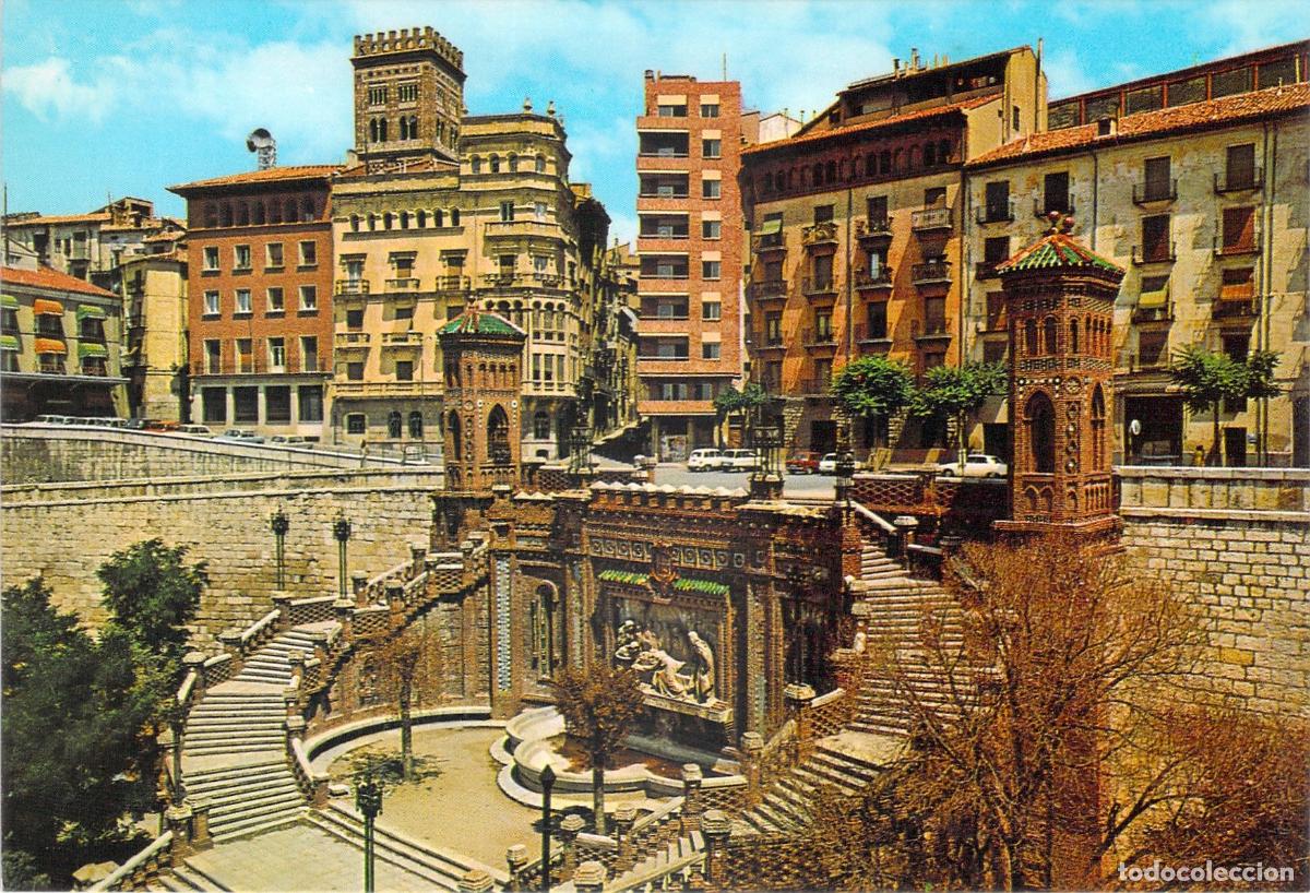 Postales: Postal de la Escalinata y Relieve de los Amantes en Teruel