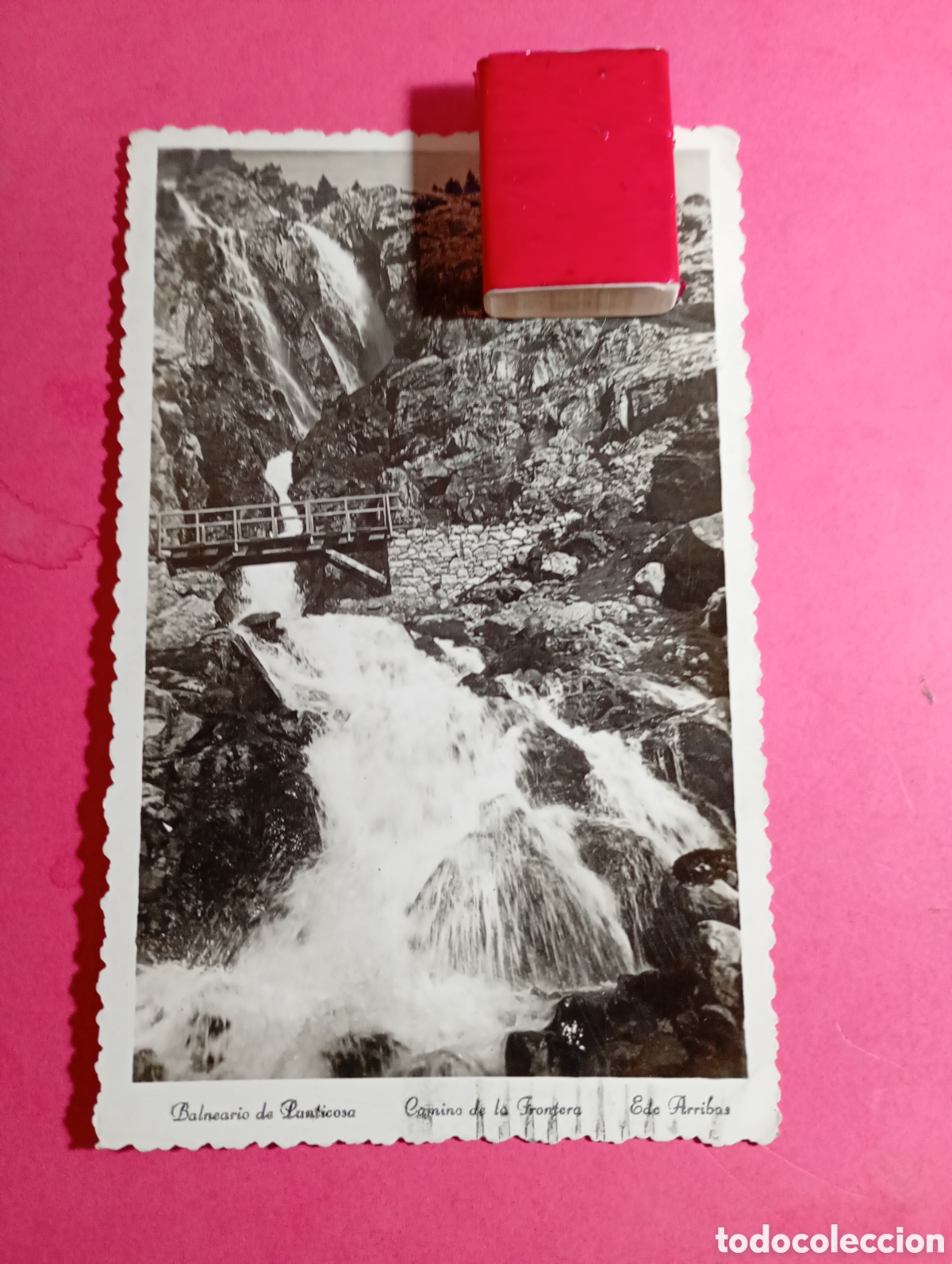Postcards: PANTICOSA BALNEARIO PUENTE 9/9/51 B/N CIRC. A BCN SELLO 1948 FRANCO CON CAPOTE 35 CTS. R1620
