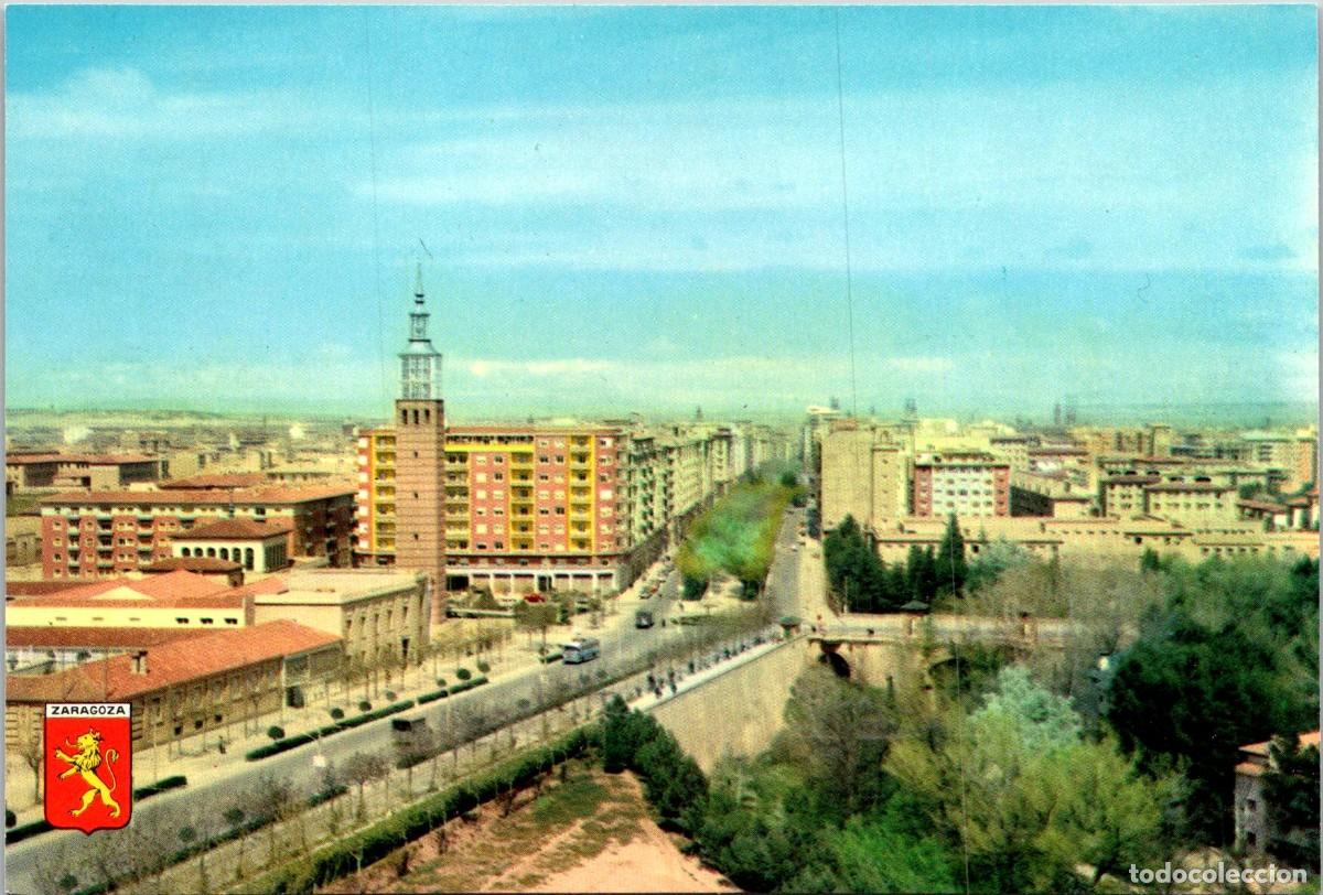 Postales: Zaragoza - Vista Panor&aacute;mica - Feria de Muestras y Gran V&iacute;a - Raker 14 - 147x99mm